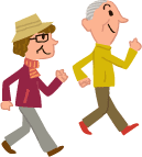 Two people walking