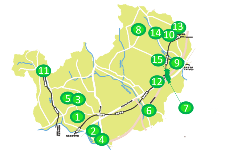 令和８年秀級施設の地図