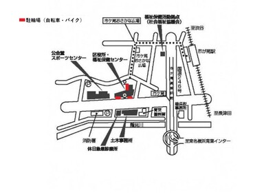 Aoba Ward Office bicycle and motorcycle storage area map