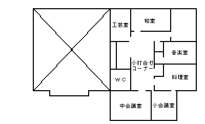 Drawing of the second floor of Daiba Misuzugaoka District Center