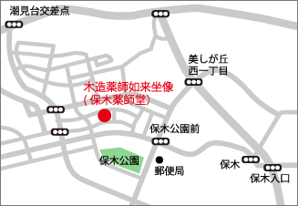 Bản đồ khu vực Tượng ngồi Yakushi Nyorai bằng gỗ (Hoki Yakushido)