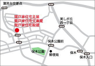 Bản đồ xung quanh nơi ở của gia đình Sekido