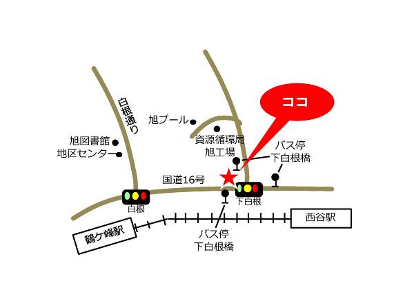 Bản đồ Trung tâm Chăm sóc Khu vực Shirane Thành phố Yokohama