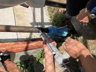 ケミカル補修剤施工中