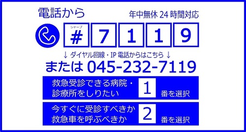 Yokohama City Emergency Consultation Center # 7119