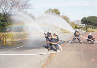 放水訓練をする