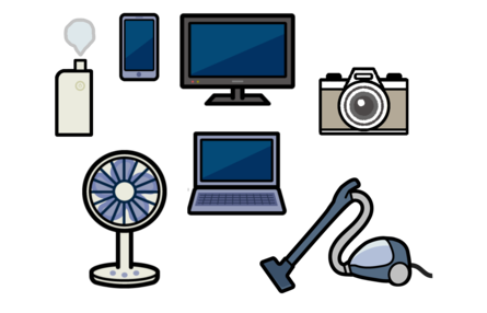 リチウムイオンバッテリーを使用した製品イラスト