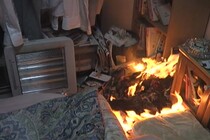 出火から約５分後の様子です。