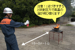 近づきすぎると放射圧力で高温の油が飛び散ります