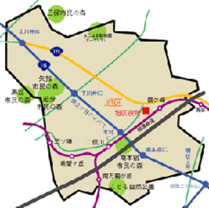Bản đồ đến Sở cứu hỏa Asahi