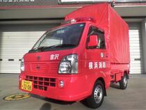 Photograph of a hose transport vehicle for Kanazawa earthquake disaster countermeasures