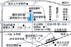 鶴見消防署への地図