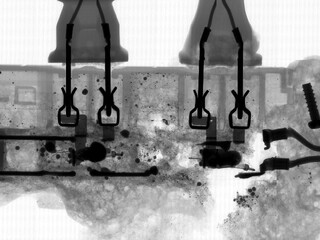 ＜分解鑑識前のＸ線透過撮影＞