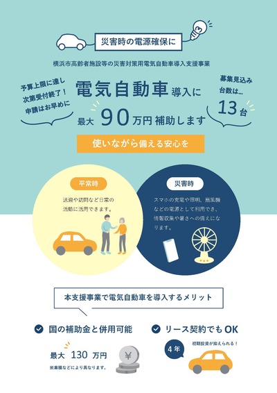 災害対策用電気自動車等導入支援事業のご案内