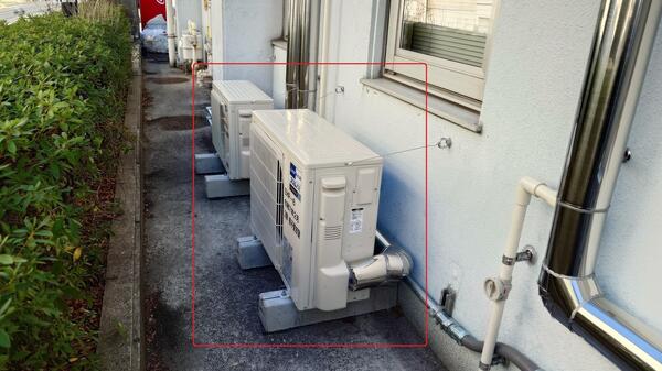 室外機の設置後（1階建物周り）