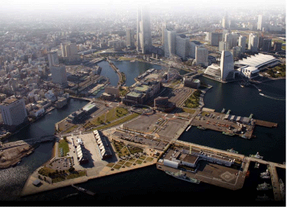 新港地区を上空から映した画像