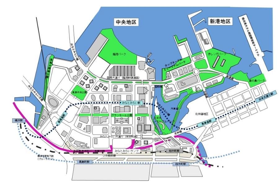Bản đồ tổng thể quận Minato Mirai 21