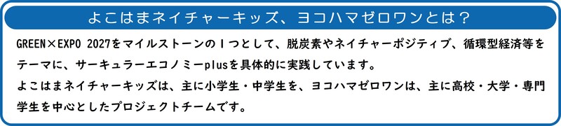 よこはまネイチャーキッズとヨコハマゼロワンについて