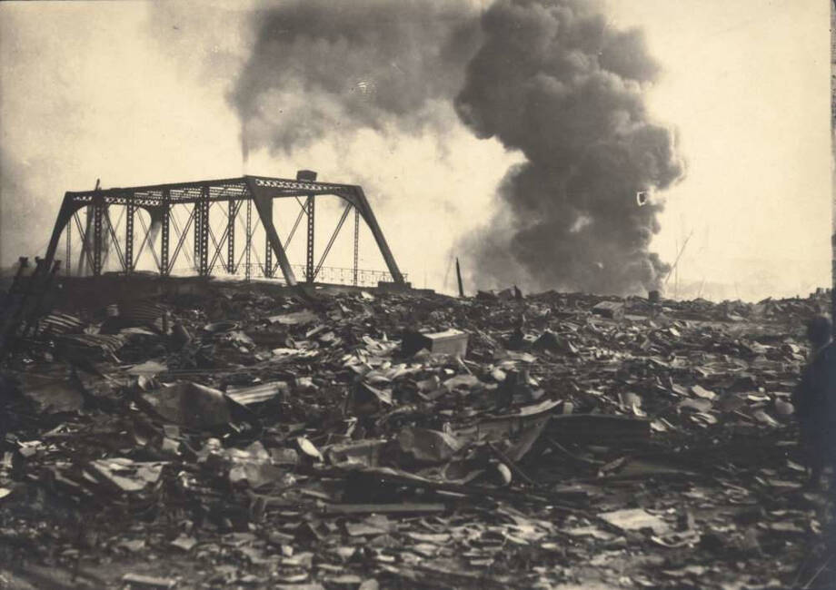 焼き払われた元町と西之橋