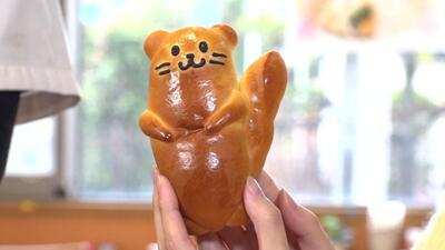 画像：区内のパン屋さんで見つけたたっちーくん