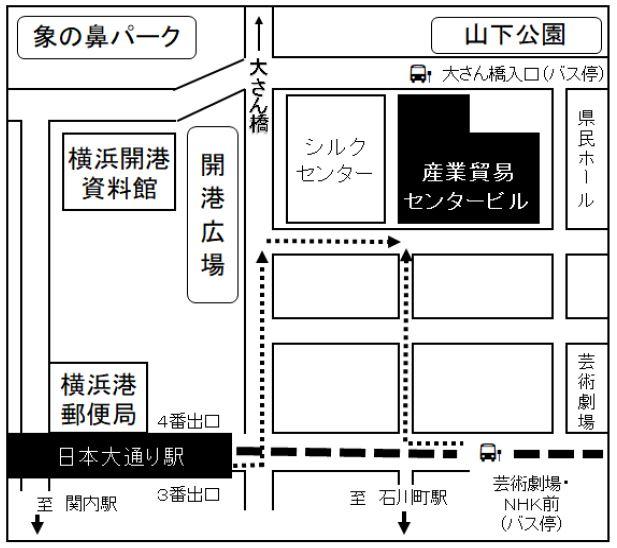 産業貿易センタービル付近地図