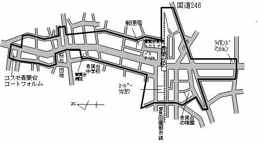 Map of Aobadai, Aoba-ku