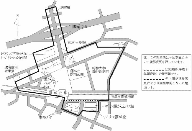 El mapa de Fujigaoka, Aoba-ku