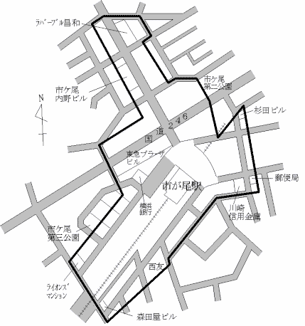 Map of Aoba Ward Ichigao