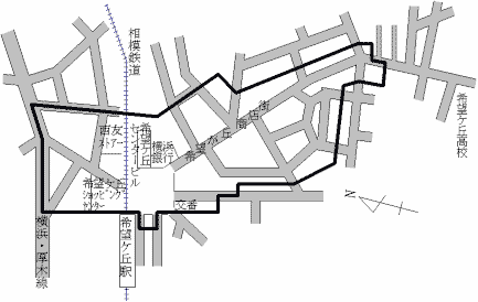 Mapa del Kibogaoka, Asahi-ku estacionan el centro comercial cuadrado
