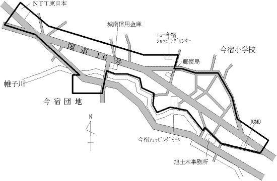 Map of Imajuku Shopping Street, Asahi-ku