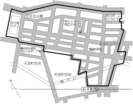 El mapa de Tennoucho, Hodogaya-ku