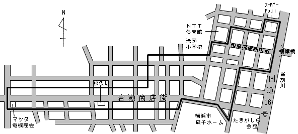 磯子区岩瀬商店街周辺の地図