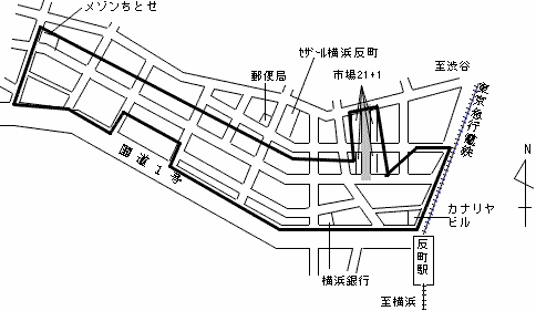 El mapa de Matsumotocho, Kanagawa-ku