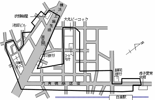 El mapa de Rokukakubashi, Kanagawa-ku