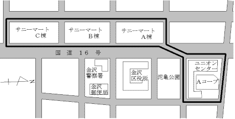Map of Kanazawa Ward Sunny Mart Union Center