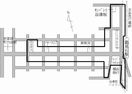 Map in front of Nomidai Station, Kanazawa-ku