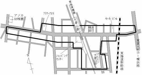港北区大倉山の地図
