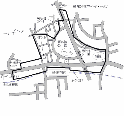 港北区妙蓮寺の地図