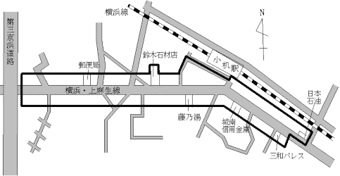 港北区小机の地図