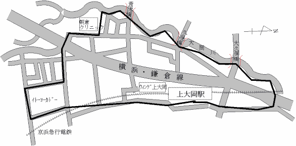 港南区上大岡の地図