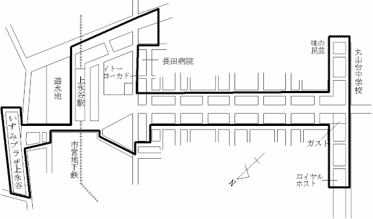 Map of Konan Ward Kaminagaya Station