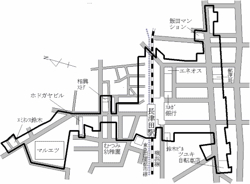 Map of Midoricho Tsuda