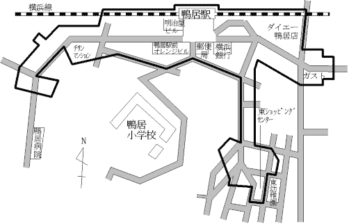 Map of Kamoi, Midori Ward