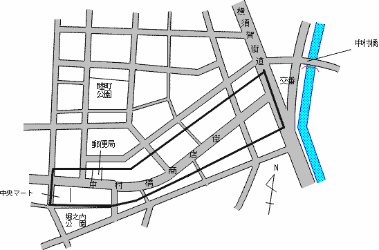 Map of Minami Ward Nakamurabashi Shopping Street