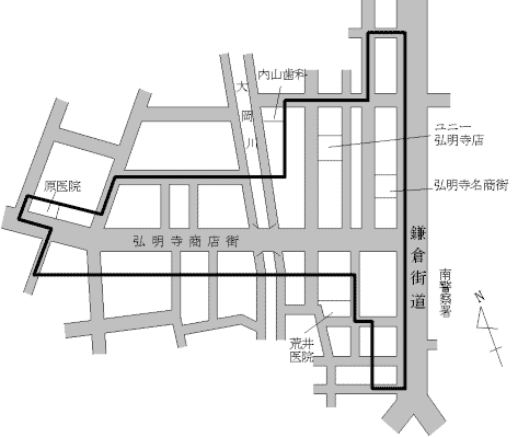 南区弘明寺の地図
