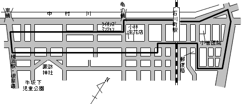 El mapa de Ishikawa-machi, Naka-ku