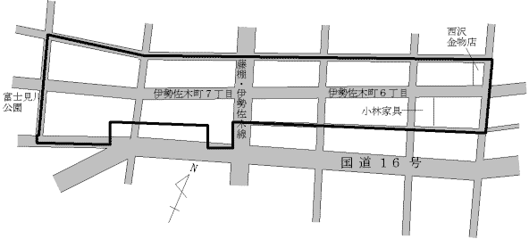 Mapa del Isezakicho, Naka-ku 6.7 chome