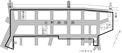 Map of Motomachi, Naka Ward