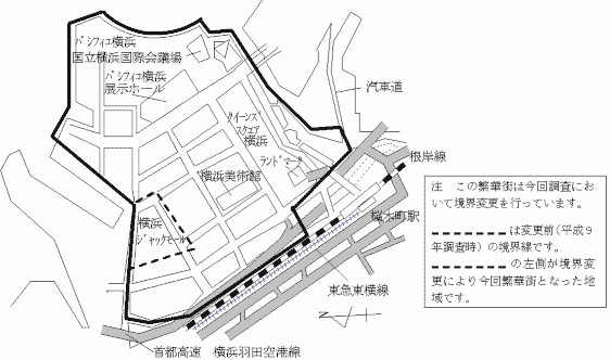El mapa de Minato Mirai, Nishi-ku