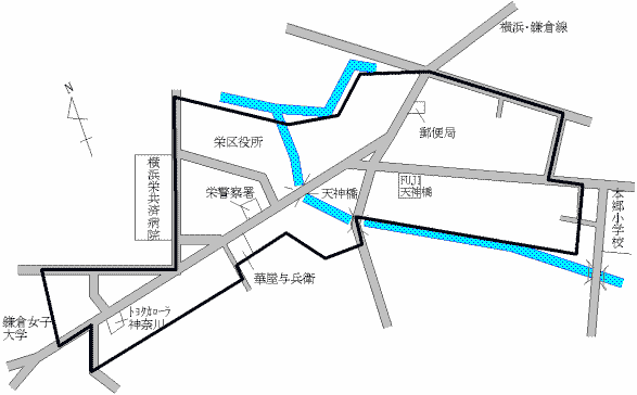Map of Amajinbashi, Sakae-ku
